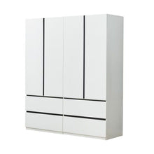 Load image into Gallery viewer, 74" Four Door Four Drawer Combo Dresser - White And Black
