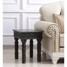 Load image into Gallery viewer, 24" Distressed Solid Wood Square End Table - Black

