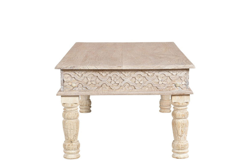 Solid Wood Distressed Coffee Table (Set of 2) - Natural