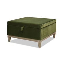 Load image into Gallery viewer, Knox - Square Storage Cocktail Ottoman - Olive Green
