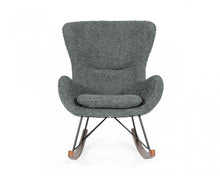 Load image into Gallery viewer, 30" Faux Fur Metal And Solid Wood Rocking Chair - Gray And Brown
