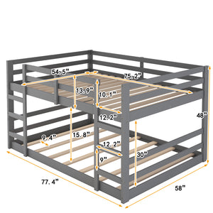 Full Over Full Bunk Bed with Ladder, Gray（OLD SKU：WF282788AAE）