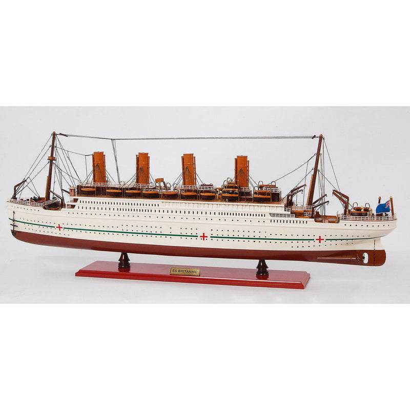 Hand Painted Model Boat (624246) - White / Dark Brown
