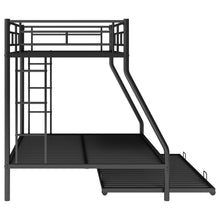 Load image into Gallery viewer, Twin over Full Bed with Sturdy Steel Frame, Bunk Bed with Twin Size Trundle, Two-Side Ladders, Black(OLD SKU:MF194424AAB)
