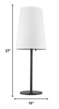 Load image into Gallery viewer, Metal Table Lamp With White Cone Shade - Black

