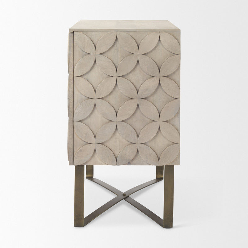 Accent Cabinet With Two Doors - Brown / Gold