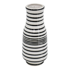 Load image into Gallery viewer, Hand Painted Stripe Table Vase - Black / White

