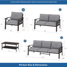 Load image into Gallery viewer, Patio Furniture Set With Coffee Table And Cushions For Backyard
