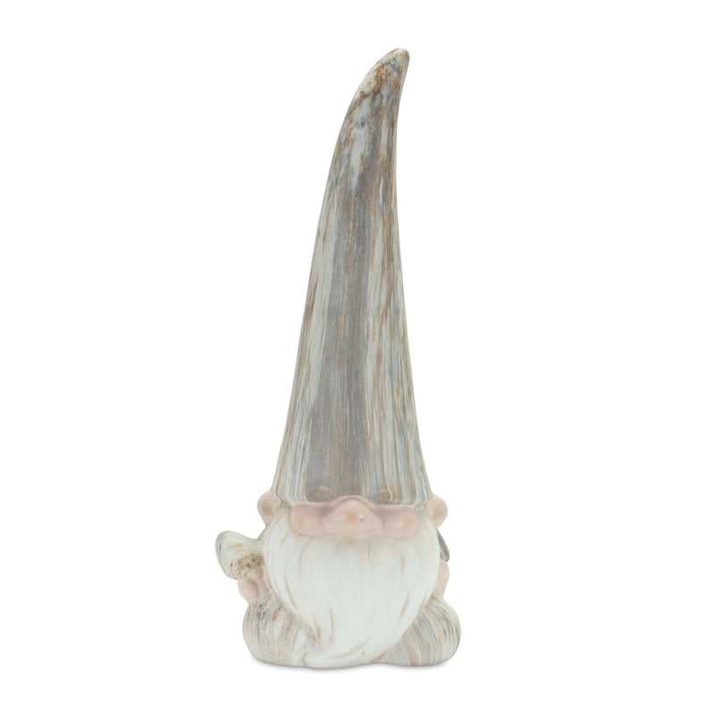 Fairy Christmas Standing Gnome Tabletop Sculpture (Set of 2) - Gray / Beige