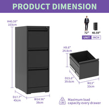 Load image into Gallery viewer, Steel Drawer Vertical File Cabinet With Lock For A4 Legal / Letter Size
