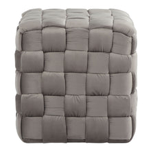 Load image into Gallery viewer, Square Braided Ottoman -

