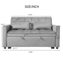 Load image into Gallery viewer, 3 In 1 Pull Out Couch Convertible Sofa Bed With Reclining Backrest
