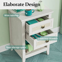 Load image into Gallery viewer, Nightstand With 2 Drawers Bedside Table
