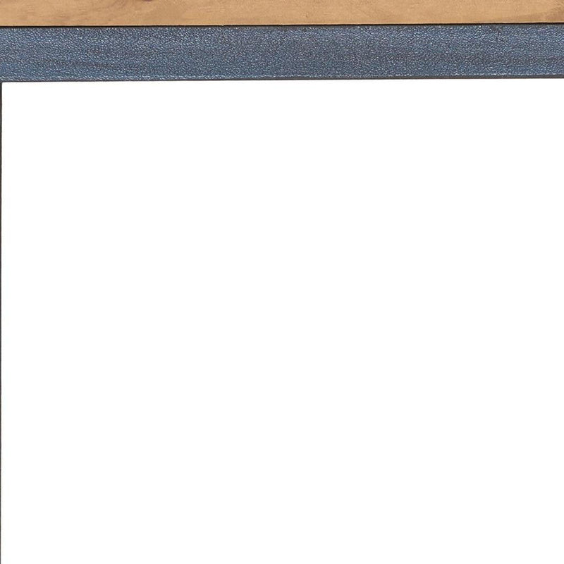 Wood Iron End Table - Natural / Blue