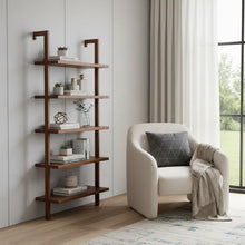 Load image into Gallery viewer, Adjustable Five Tier Etagere Bookcase - Light Brown
