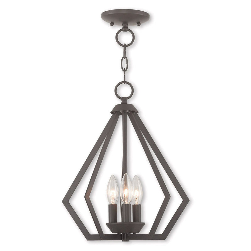 16" Three-Light Dimmable Chandelier With Shades - Bronze