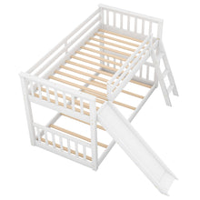 Load image into Gallery viewer, Twin over Twin Bunk Bed with Convertible Slide and Ladder, White
