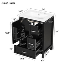 Load image into Gallery viewer, Bathroom Vanity With Sink, Soft-Close Doors, Double-Layer Shelf And 3 Drawers
