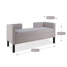 Load image into Gallery viewer, Upholstered Ottoman With 2 Bolster Pillows For Living Room - Gray
