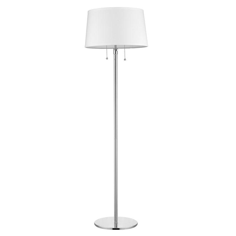 Traditional Shaped Floor Lamp With White Empire Shade - Chrome