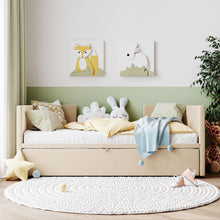 Load image into Gallery viewer, Twin Size Upholstered Daybed With Pop Up Trundle

