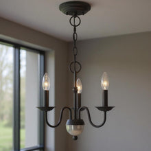 Load image into Gallery viewer, 13" Three Light Dimmable Chandelier With Shades - Black
