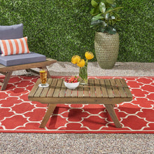 Load image into Gallery viewer, Outdoor Acacia Wood Coffee Table With Open Slat Design
