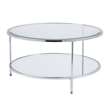 Load image into Gallery viewer, Glass Metal Round Mirrored Coffee Table - Chrome
