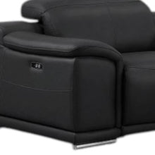 Load image into Gallery viewer, Leather Modular L-Shaped Seven Piece Corner Sectional With Console - Black
