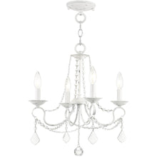Load image into Gallery viewer, 17" Four Light Dimmable Chandelier With Shades - Antiqued White
