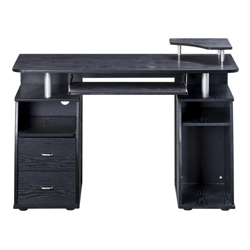 Pedestal Computer Desk With Two Drawers - Espresso