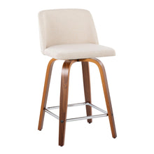 Load image into Gallery viewer, Toriano - Mid Century Modern Fixed Height Counter Stool With Swivel And Square Footrest (Set of 2)
