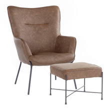 Load image into Gallery viewer, Izzy - Industrial Lounge Chair &amp; Ottoman Set
