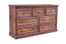 Load image into Gallery viewer, Distressed Solid And Reclaimed Wood Seven Drawer Double Dresser - Brown
