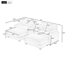 Load image into Gallery viewer, Modern Sectional Sofa With Removable Ottomans, USB Ports
