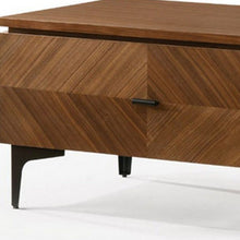 Load image into Gallery viewer, Mid Century Nightstand With Two Drawers - Walnut

