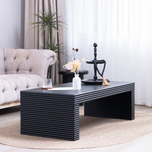 Load image into Gallery viewer, Modern Ribbed Coffee Table, Rectangular Low Profile Center Table For Living Room - Black
