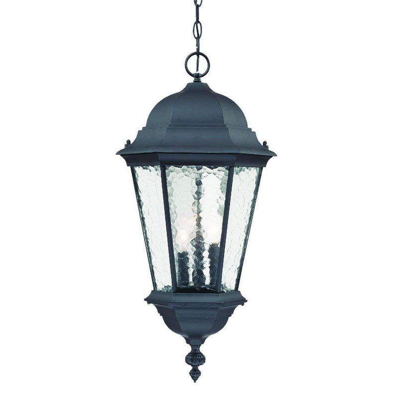Telfair 3-Light Hanging Light - Matte Black / Blue