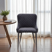 Load image into Gallery viewer, Tufted Upholstered Velvet Dining Side Chair - Gray
