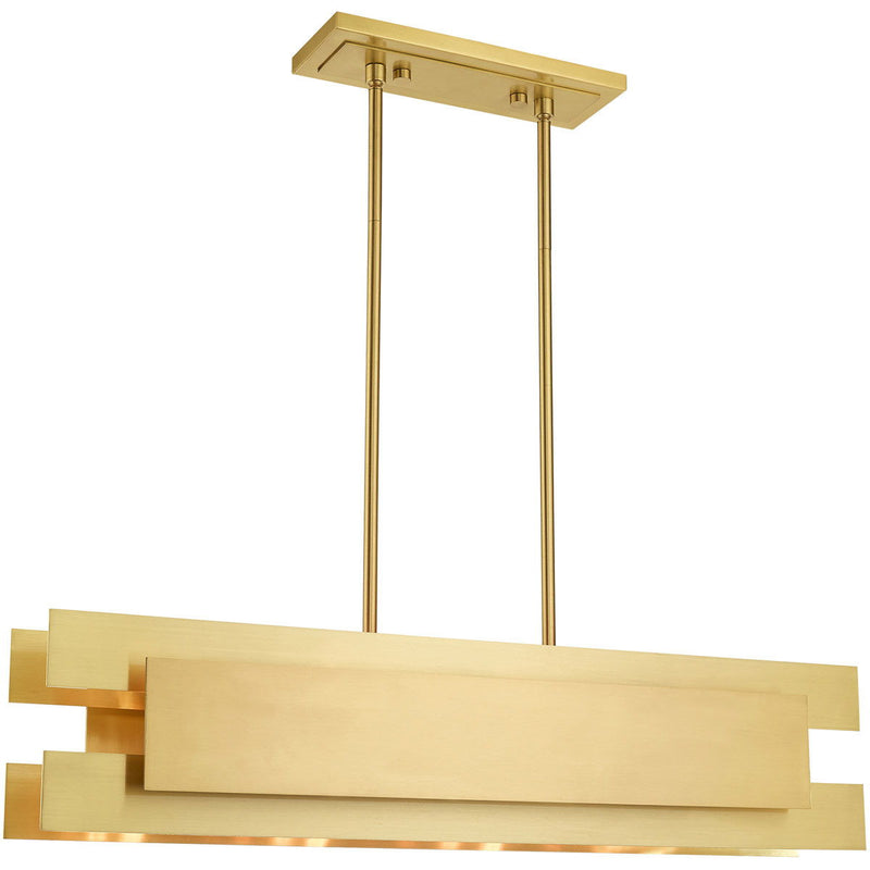 17" Four Light Dimmable Chandelier With Shades - Brass