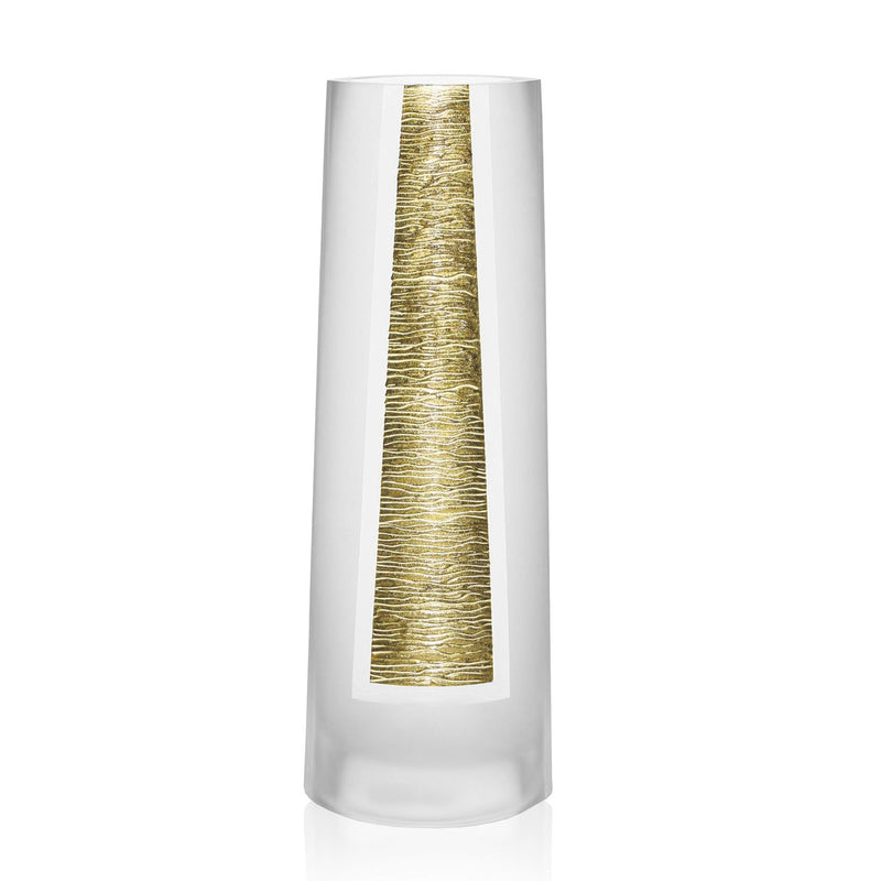 Cylinder Free Table Vase - Clear / Gold