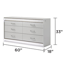 Load image into Gallery viewer, Glam - 6 Drawer Dresser &amp; LED Lighting (Includes Dresser Only) - White
