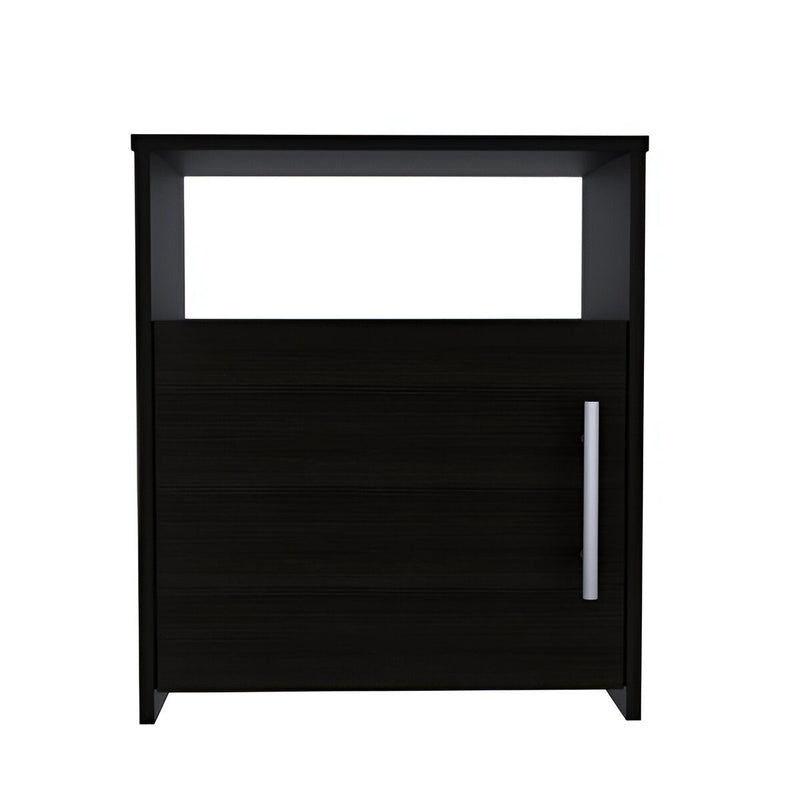 23" Faux Wood Nightstand With Storage - Black