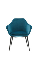 Load image into Gallery viewer, Upholstered Fabric Dining Arm Chair - Teal Blue
