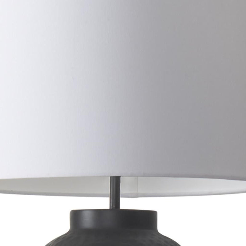 Novelty Table Lamp With Drum Shade - Black / White
