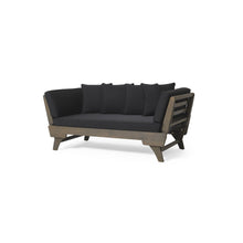 Load image into Gallery viewer, Outdoor Patio Daybed Sofa, 3 Seat Sofa With Foldable Arm 4 Back Pillows
