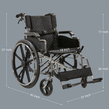 Load image into Gallery viewer, Lightweight Wheelchair Foldable For Adults, Manual Transport Chair With Double Brakes
