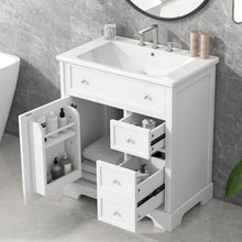 Load image into Gallery viewer, Bathroom Vanity With Sink Top, Cabinet With Door And 2 Drawers - White
