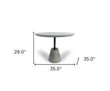 Load image into Gallery viewer, Concrete Pedestal Base Round Top Dining Table - Gray
