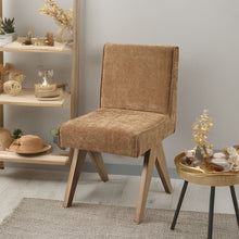 Load image into Gallery viewer, Zoey - Side Chair (Set of 2) - Chocolate Chenille &amp; Oak
